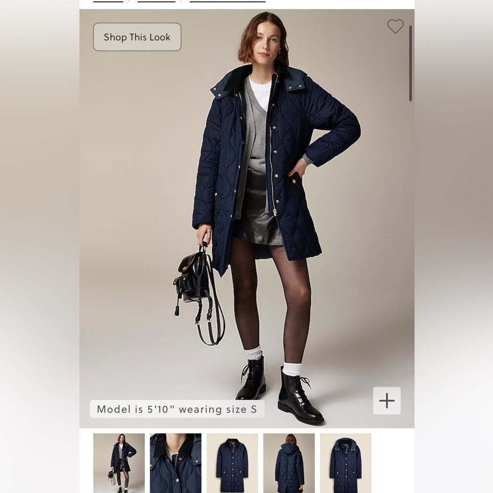 J Crew NWT Stowe puffer jacket with PrimaLoft